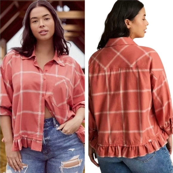 torrid Tops - NWT Torrid Festi Oversized Button Down Shirt Size 2/2x